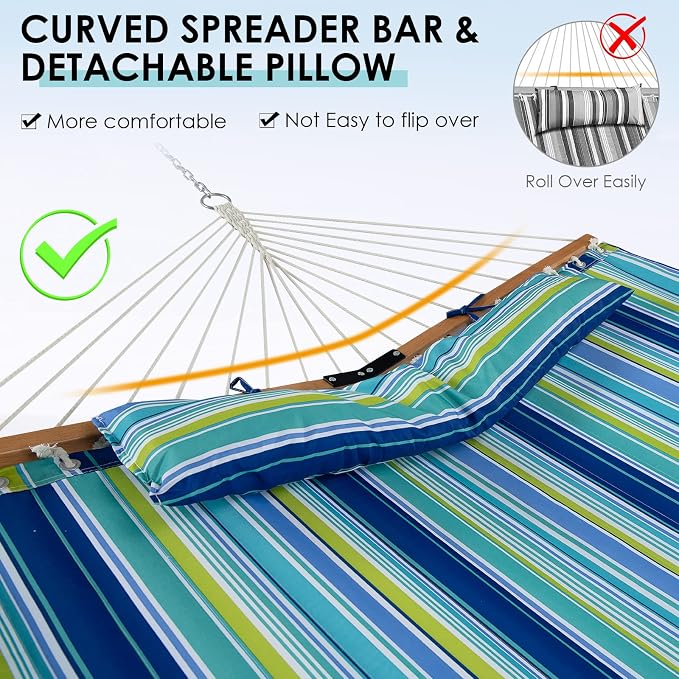 Tangkula 10.5FT Double Hammock, Heavy Duty Outdoor Hammock - Image 6