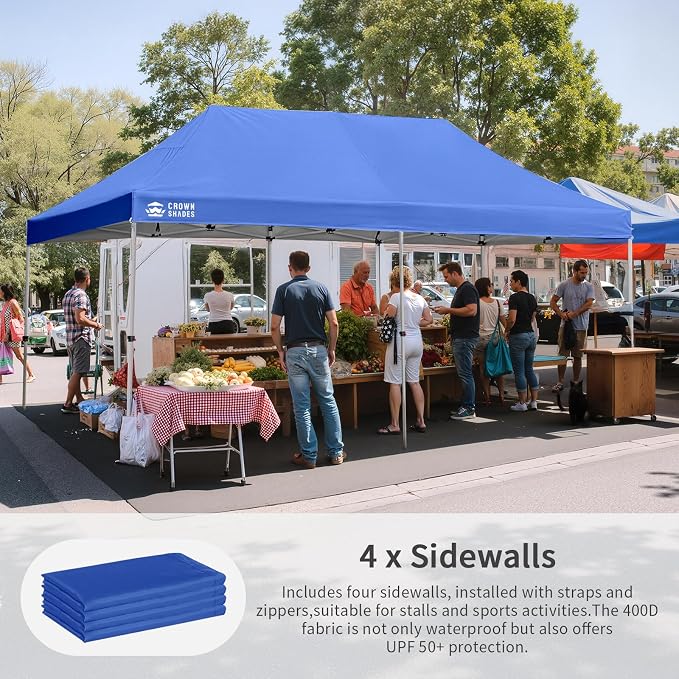 CROWN SHADES 10x20 Pop Up Canopy Tent, Thicken Frame Commercial Heavy Duty Tent - Image 4