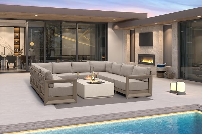 PURPLE LEAF Patio Furniture Set U-Shaped Outdoor Couch by Unknown