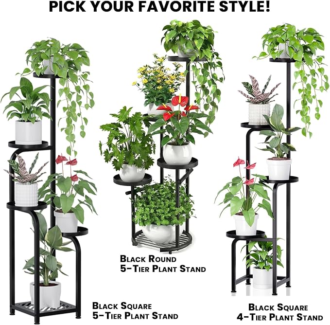 TOSKING 5 Tier Tall Plant Stand Indoor Outdoor, Heavy Duty Corner Shelf - Image 9
