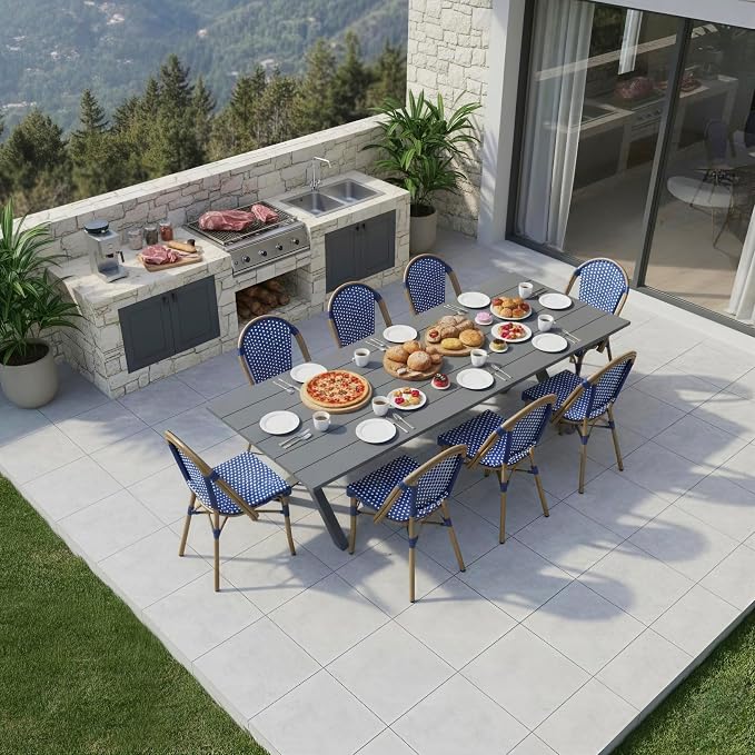 PURPLE LEAF 9 Pieces Outdoor Dining Set Patio Furniture Set by PURPLELEAF
