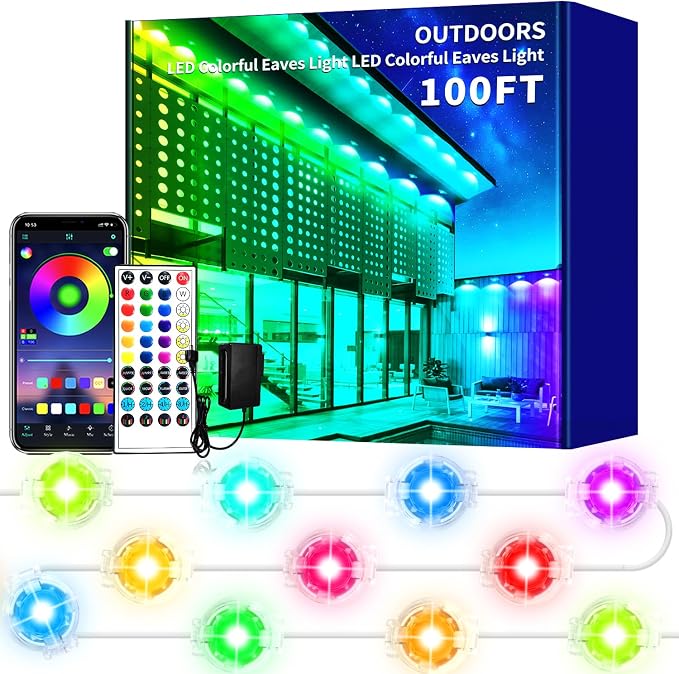 100FT Permanent Outdoor Lights Waterproof Smart LED RGB Light by Unknown