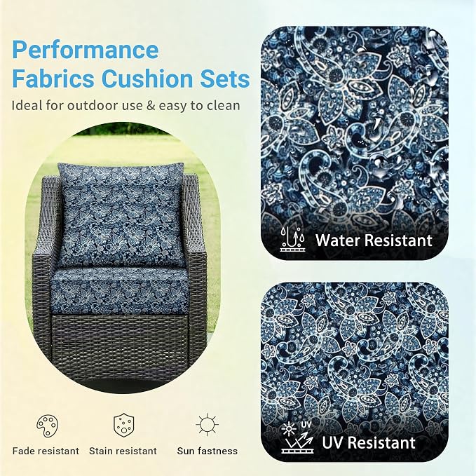 Outdoor Cushions for Patio Furniture, Outdoor Seat Cushion Set 24 x 24 x 4 Inch - Image 3