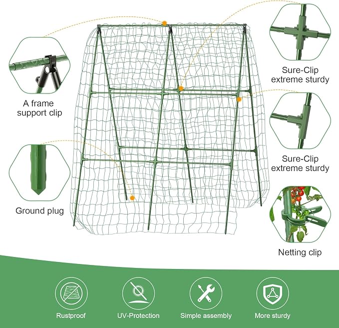 55" H x 36" W Cucumber Trellis for Raised Bed Garden, Cucumber Trelli for - Image 4