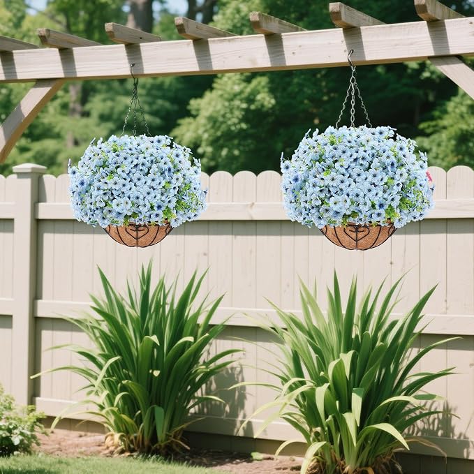 Artificial Hanging Flower for Outdoors, Fake Hanging Basket for Outside - Image 7