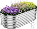 Large Raised Garden Bed Galvanized Metal Round Raised，Garden Bed Outdoor by ZFHgarden