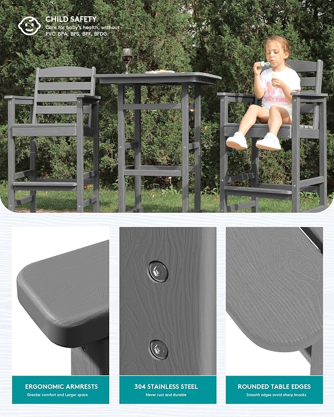 SERWALL 6 Pieces Outdoor Patio Bar Set - Image 4
