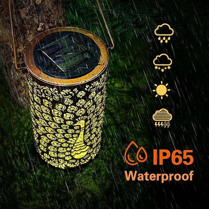 Peacock Solar Lanterns Outdoor Waterproof Hanging Solar Lights Peacock Gifts - Image 8