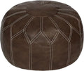 Thgonwid Unstuffed Moroccan Faux Leather Pouf Ottoman by Thgonwid