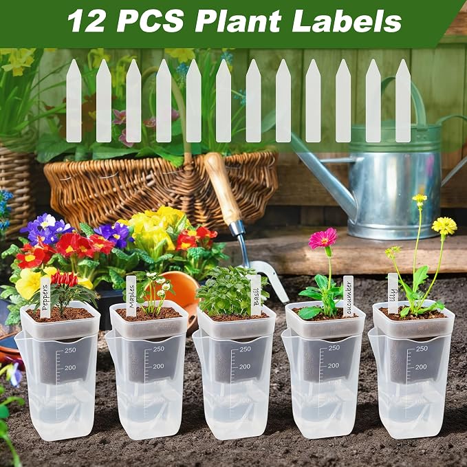 12 Pack Self Watering Pots Set for Indoor Plants, 2.5" Small Clear Self - Image 6