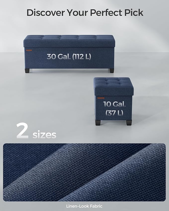 SONGMICS Storage Ottoman, Small Ottoman Foot Rest - Image 7