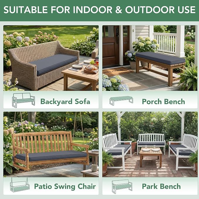 Outdoor Bench Cushion: Waterproof and Fade Resistant Patio Furniture Cushions - Image 7