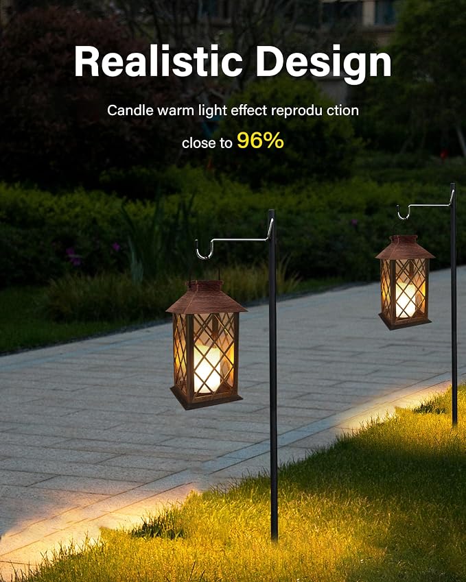 SHYMERY Solar Lanterns, Hanging Outdoor Lantern - Image 5
