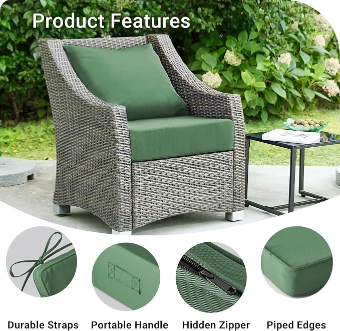 Outdoor Cushions for Patio Furniture, Outdoor Seat Cushion Set 24 x 24 x 4 Inch - Image 5