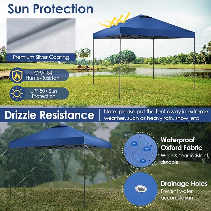 Tangkula 10x10 Ft Pop Up Canopy, Easy Set-up Instant Tent - Image 5