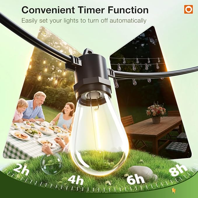 addlon 150FT LED Outdoor String Lights - Image 3