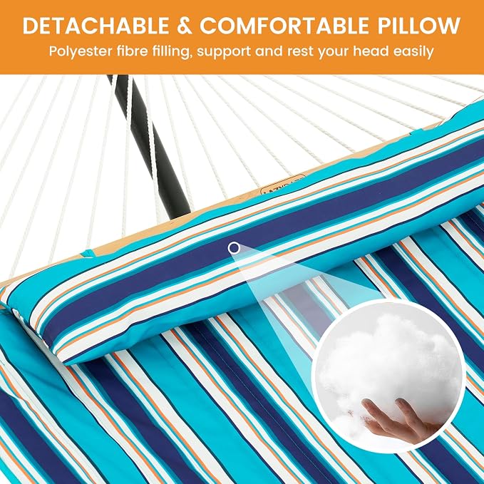 Lazy Daze Hammocks 2 Person Hammock Pad and Pillow Set, Double Polyester - Image 2