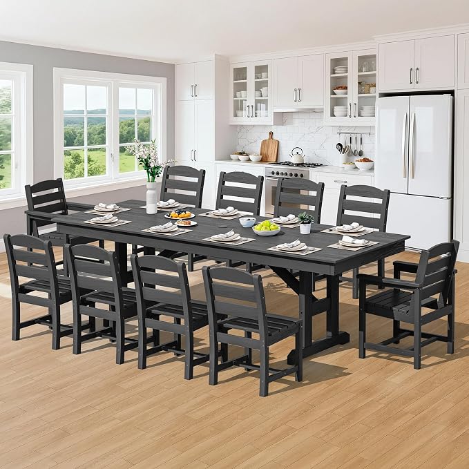 SERWALL 11 Piece Outdoor Dining Set - Image 9