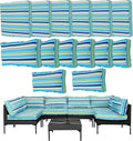 14Pcs Outdoor Cushion Covers Replacement Washable Waterproof UV w/Zipper by Frxeyaliz