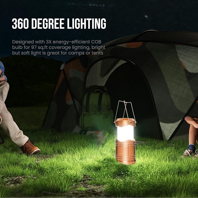 Lichamp LED Camping Lantern, 4 Pack Battery Powered Flashlight - Image 3