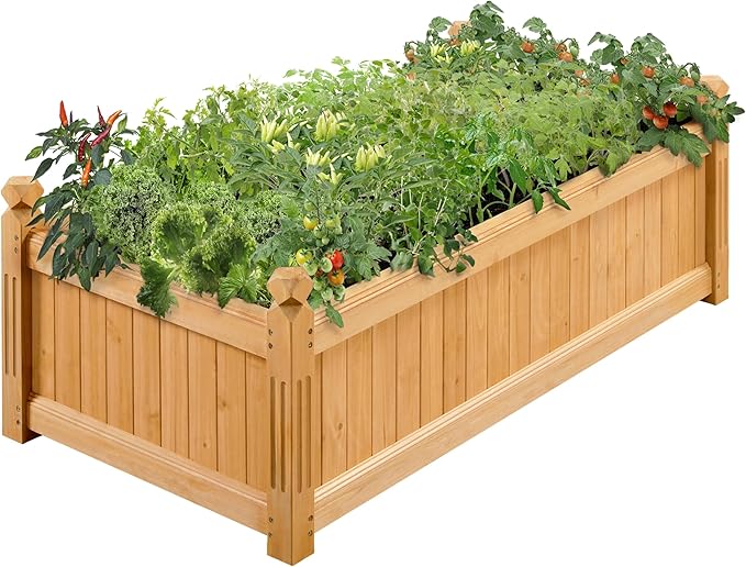 Yaheetech 46″ L × 23.5″ W × 16″ H Wooden Raised Garden Bed, Horticulture Wood by Yaheetech