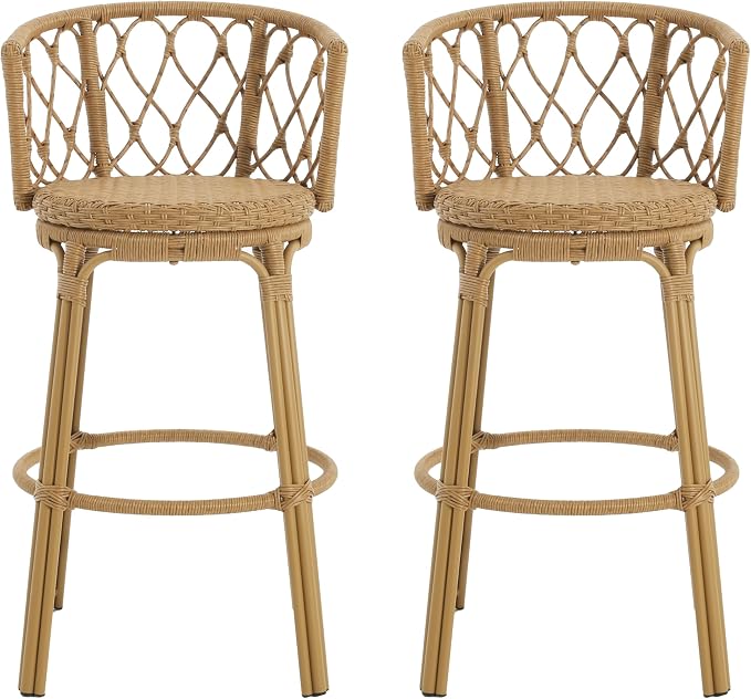 Christopher Knight Home Harrison 28.75"H Outdoor Barstools Set of 2, Rattan Bar - Image 7