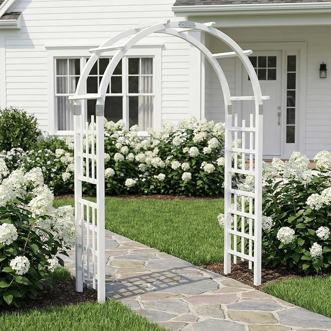 VINGLI Wooden Garden Arbor, Heavy Duty Outdoor Frame Trellis - Image 8