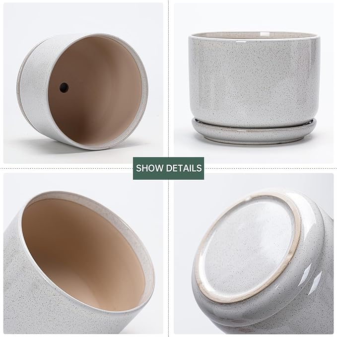 Ton Sin Plant Pots, 4.1+5.1+6.5 inch, Ceramic Planters - Image 2