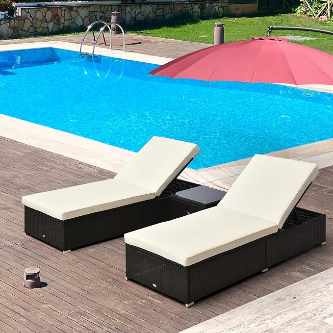 Outsunny Chaise Lounge Chair Set of 2 - Image 2