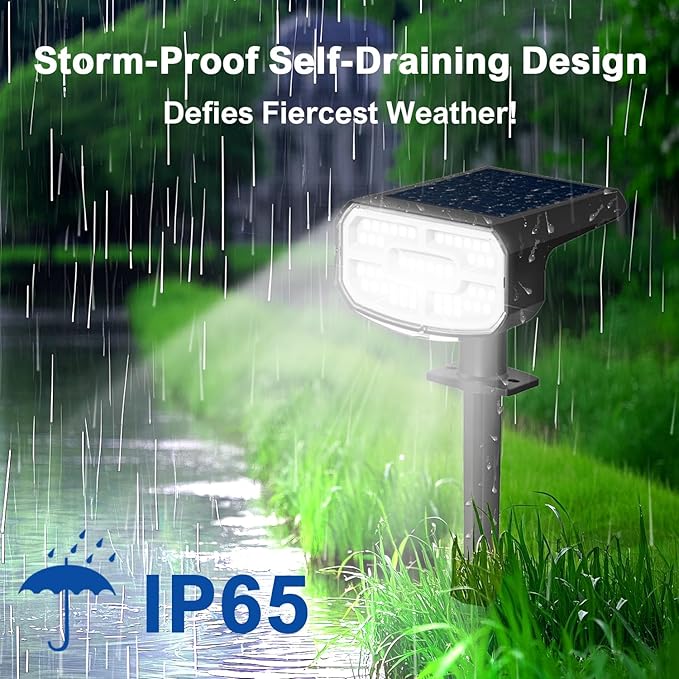 Solar Lights Outdoor Waterproof IP65, Super Bright LED, 6500K 2 Lighting Modes - Image 6