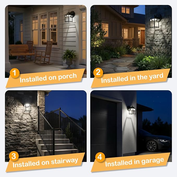 LIT-PaTH Outdoor LED Wall Lantern, Wall Sconce as Porch Lighting Fixture - Image 5