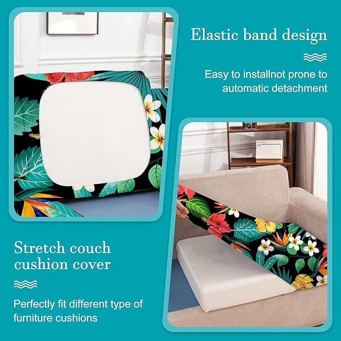 12 Pcs Stretch Patio Cushion Covers, Outdoor Couch Covers Replacement, Outdoor - Image 5