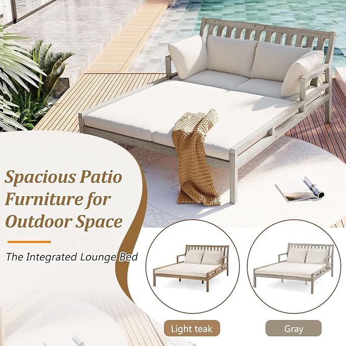GOWE TREXM Outdoor Daybed, Patio Daybed - Image 5