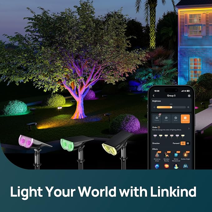 Linkind Smart Solar Spot Lights Outdoor SL5C, Solar Lights Outdoor Spotlight - Image 9