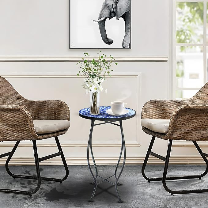 2PCS 12 Inch Small Outdoor Side Table - Image 5