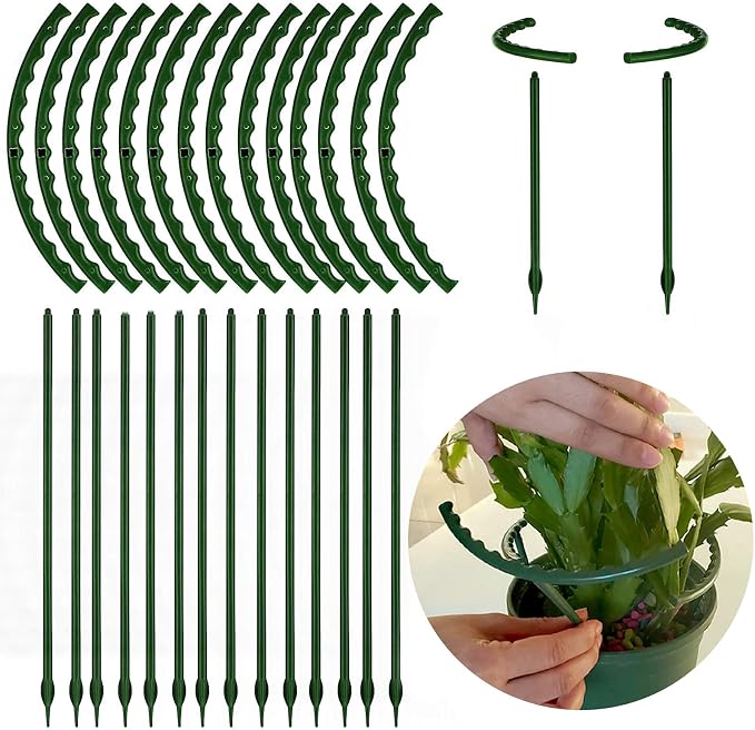 14Pcs Plant Support Stake Half Round Plant Support Ring Garden Flower Support - Image 7
