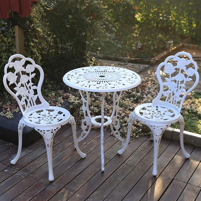 JARDIN DE CENTENNIAL Patio Bistro Set.Rust-Resistant Cast Aluminum Bistro Table - Image 7