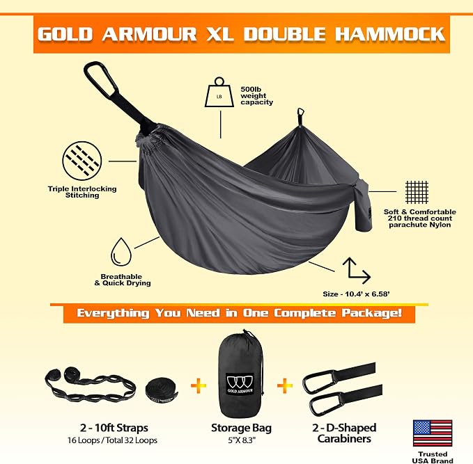 Gold Armour Camping Hammock - Image 2