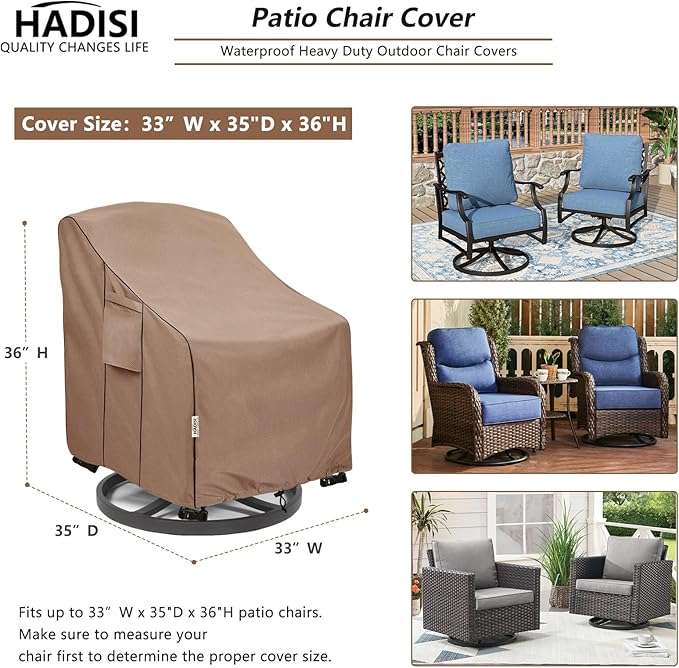 Patio Chair Covers for Outdoor Furniture Waterproof, Heavy Duty Waterproof - Image 2