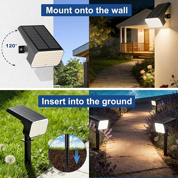 LANSOW Solar Spot Lights Outdoor Waterproof IP67, Solar Landscape Spotlights - Image 6