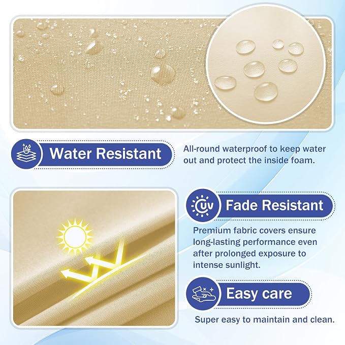 Patio Chair Cushions, Waterproof Outdoor Cushions - Image 3