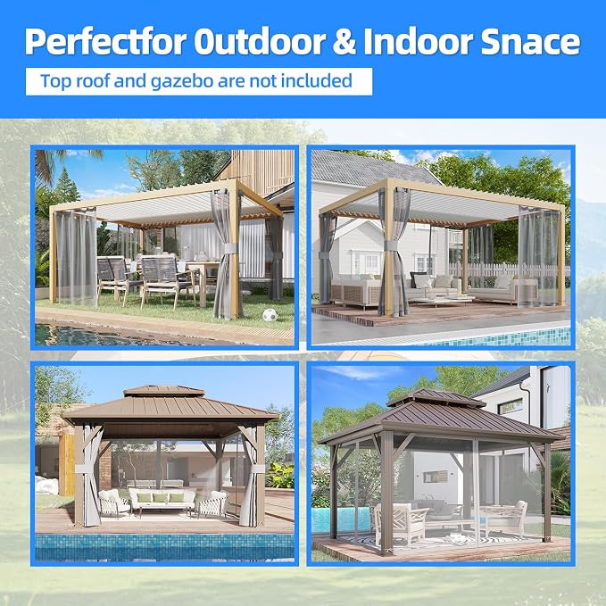 MELLCOM Gazebo Universal Replacement Privacy Netting, Outdoor 4-Panels Sidewall - Image 6