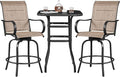 Yaheetech 3Pcs Patio Stools Bar Set, 360 Rotating Swivel Chairs by Yaheetech