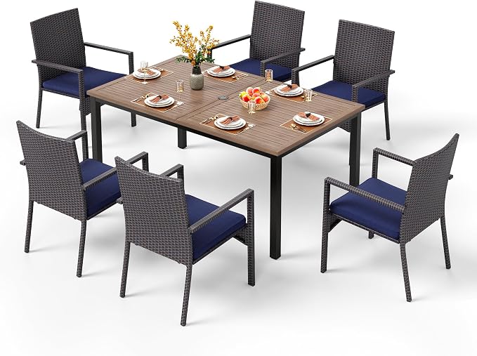 PHI VILLA 7 Pieces Outdoor Dining Set by PHIVILLAThepioneerofcomfortablehouseholdsupplies
