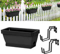 smusei 4 Pack Window Boxes Planters 17’’ Railing Planter Box by smusei