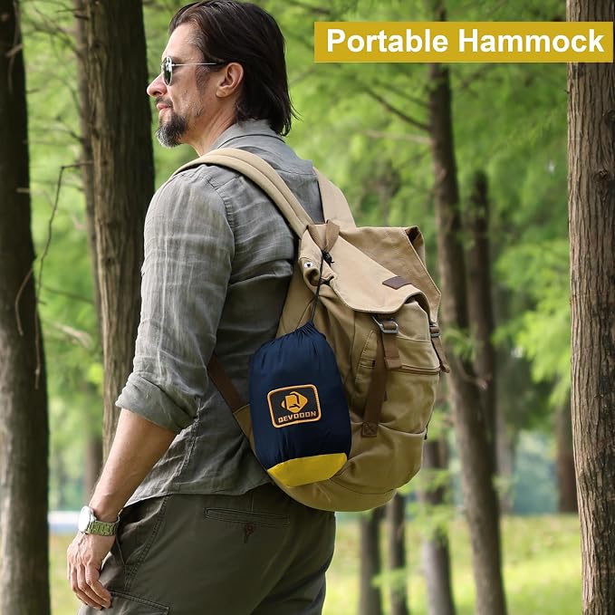Camping Hammock with Net, Travel Portable Lightweight Hammocks with Tree Straps - Image 5
