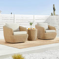 CHITA 3 Pieces Patio Wicker Furniture Set, Outdoor Rattan Bistro Set by CHITALIVING