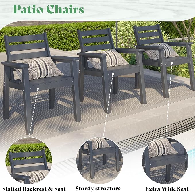 AMERLIFE 7-Piece HDPE Outdoor Dining Set - Image 7