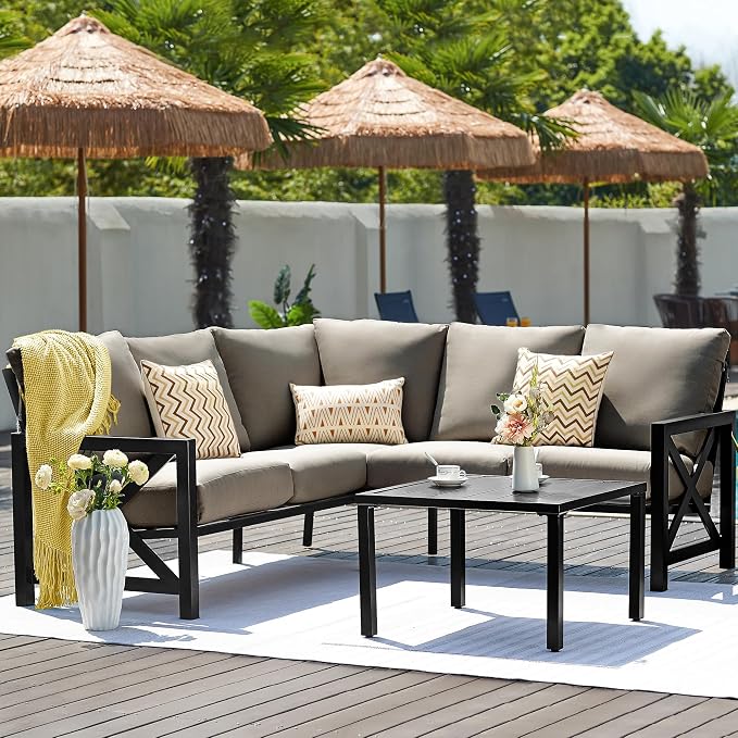NATURAL EXPRESSIONS 6 Pieces Patio Furniture Sets, Outdoor Furniture Sets Metal by NaturalExpressions