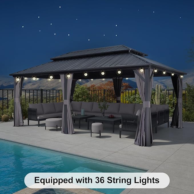 PURPLE LEAF 12'x20' Hardtop Gazebo - Image 2